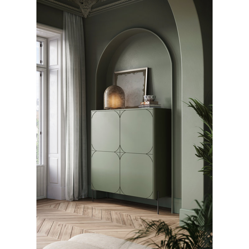 Asoni 2 Door Manufactured Wood Wardrobe, Olive