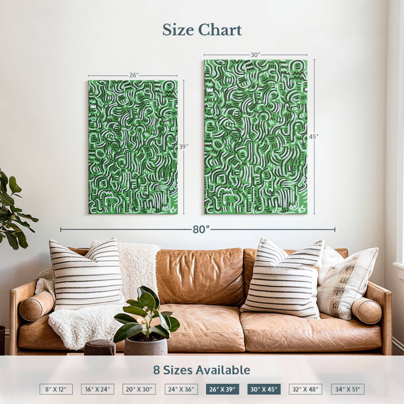 Avery Green Jungle Graffiti, 39" H x 26" W