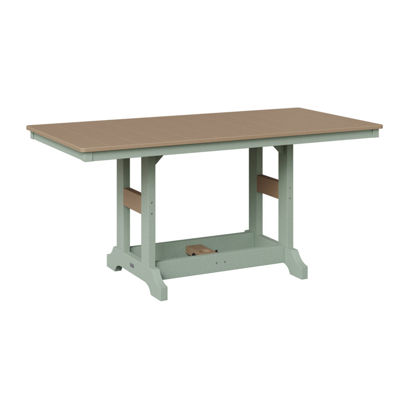 Garden Classic Outdoor Bar Table, Seafoam, Weatherwood