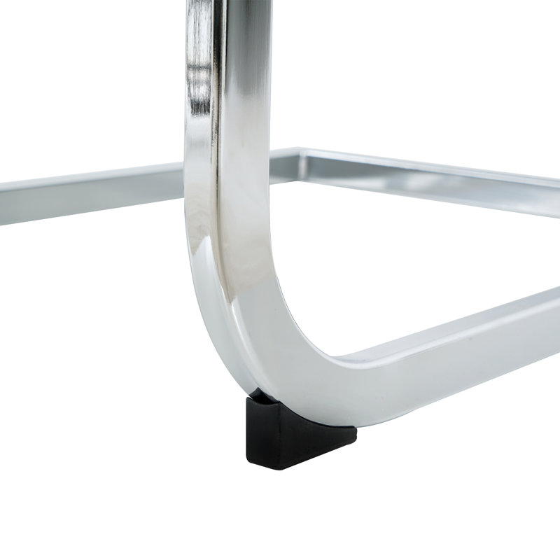 Ensemble de table moderne en verre: design transparent élégant avec base durable et chaises noires avec pieds galvanisés, parfait pour les cuisines de restaurant (ensemble de 9)