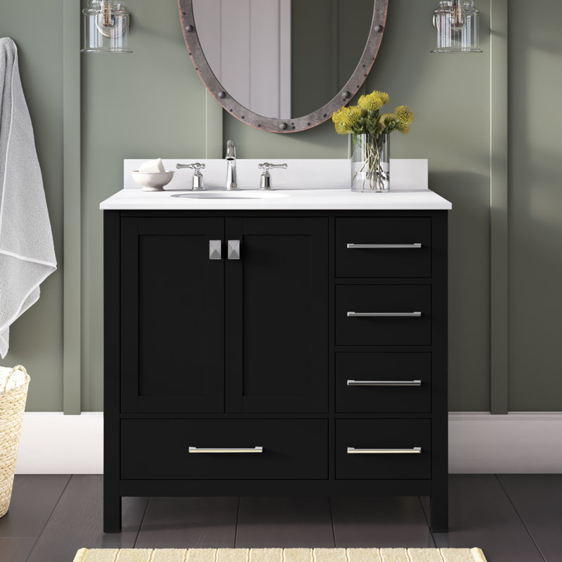 Ensemble de meuble-lavabo simple 36 po Irene, Noir