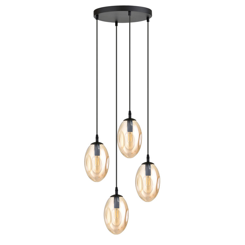 Amanjot 4 - Light Black Cluster Pendant, Beige