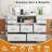 Shenica 9 - Drawer Dresser,Chest of Drawers,Dresser TV Stand with Power Outlets and LED Light Fabric 9 Drawer Dresser-725727997