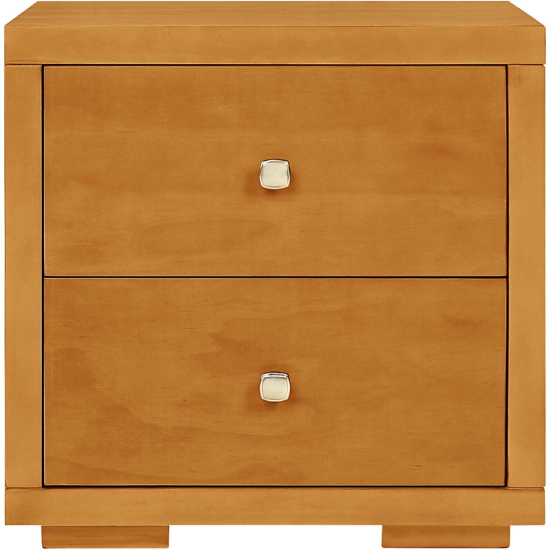 2 Drawer Wooden Nightstand, Oak