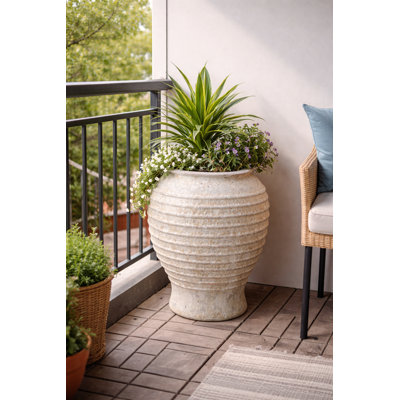 23 in. Calisto Jar - White Lava