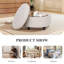 Pouf de rangement rond en tissu COLAMY avec couvercle plateau réversible pour table-1116079462