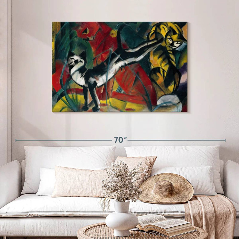 Brampt Three Cats 1913, 30" H x 45" W