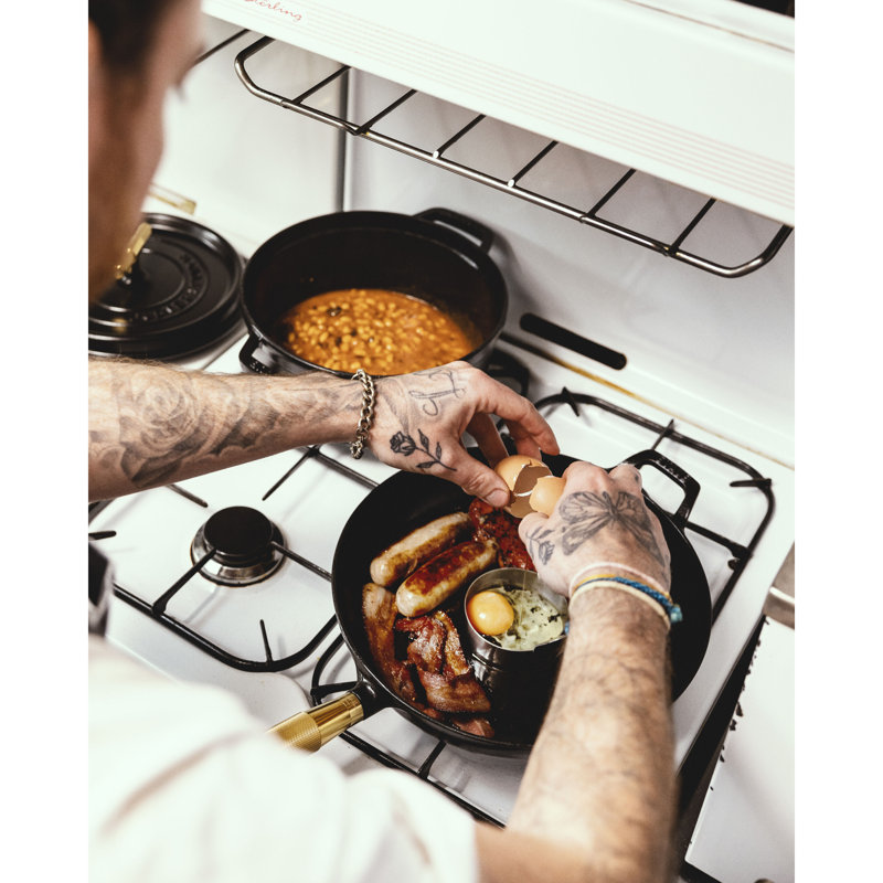 Staub Cast Iron Buster + Punch 4-Qt Dutch Oven - Handle, 4.02 quarts, Matte Black/Brass