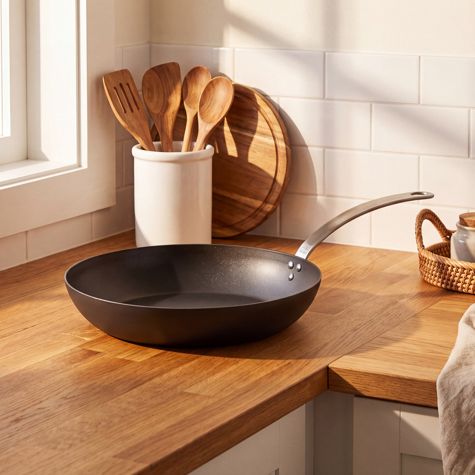 Seasoned Carbon Steel Frying Pan, 12"