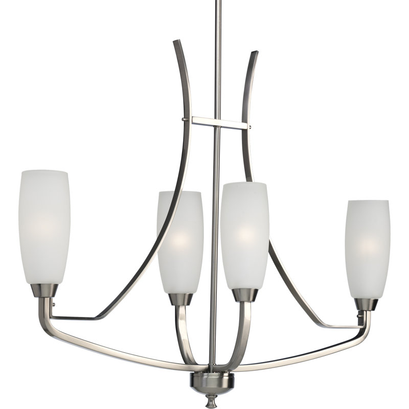 Meraz 4 - Light Dimmable Classic / Traditional Chandelier, Brushed Nickel