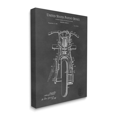 Schéma de texte de brevet de véhicule à moteur par Karl Hronek - impression