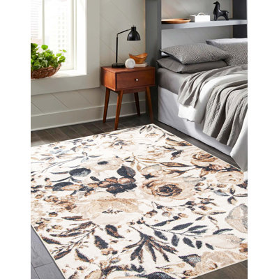 Tapis ivoire Rosette