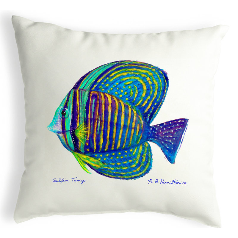 Housse et insert de coussin décoratif carré Sailfin Tang, Blanc