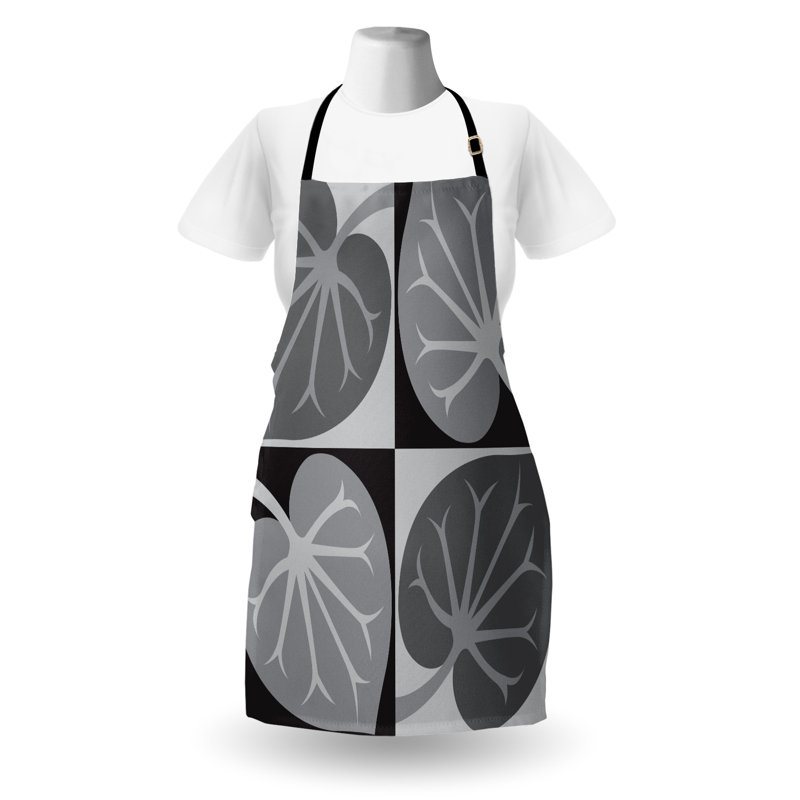 Tablier Corrigan Studio® à motif de feuilles unisexes en 4 parties, gris, taille adulte, taupe pâle, gris anthracite