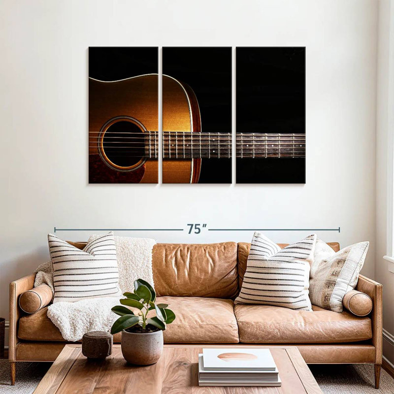 Guitare acoustique à grain de bois Abarca, H 36 po x l 57 po