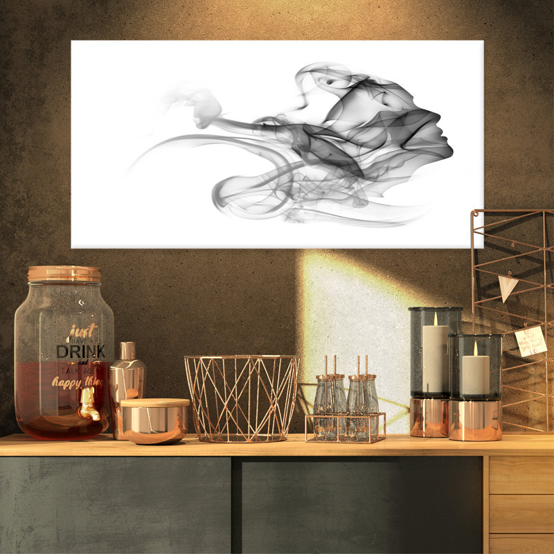 «Woman and Smoke Double Exposure», reproduction d'art sur toile, H 17 po x l 33 po x P 2 po