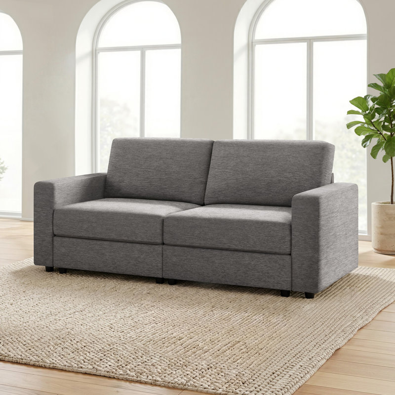 Canapé modulaire surdimensionné à 2 places modulaire, Gris foncé