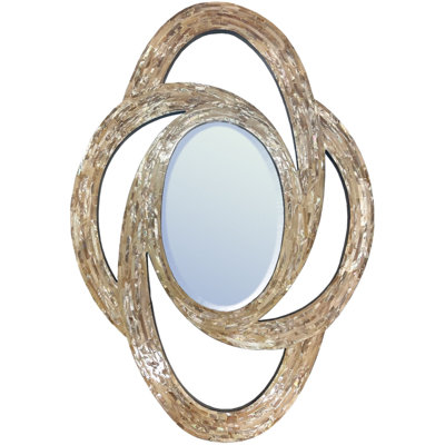 Miroir celtique encadré en nacre Rosey, 26 po x 38 po