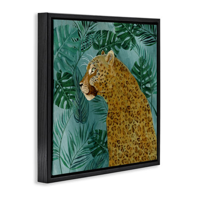 «Monstera & Palms Cheetah Floater», art mural sur toile par Janet Tava