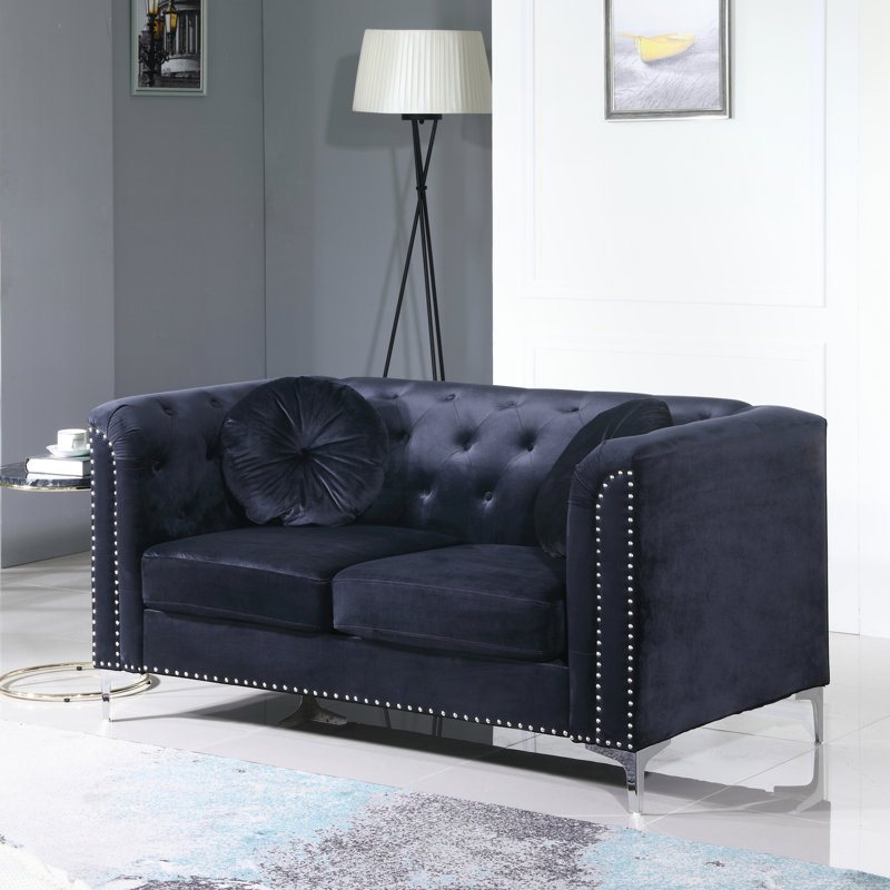 Causeuse noire élégante et confortable