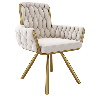 Avakate 46cm H Velvet Upholstered Metal Armchair