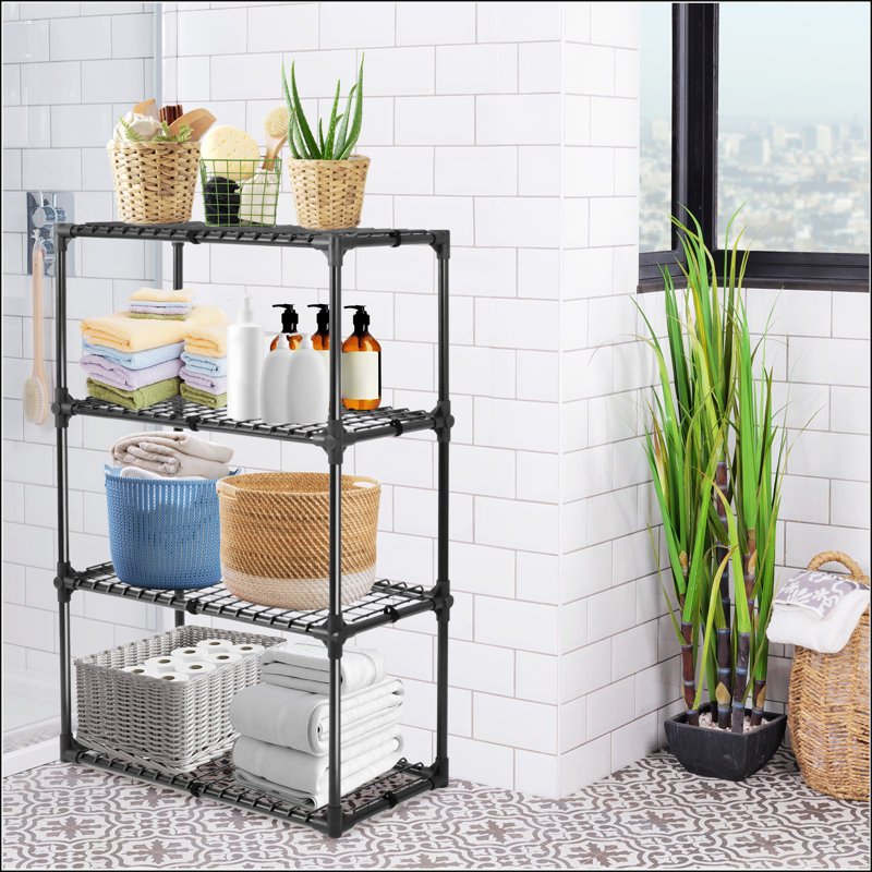 4-Shelf Wire Rack, (4 Shelves) 45"H x 29"W x 14"D