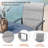 Patio Dining Set with 60" Metal Round Dining Table and 8 Padded PVC-coated polyester Swivel Chairs-1464450697