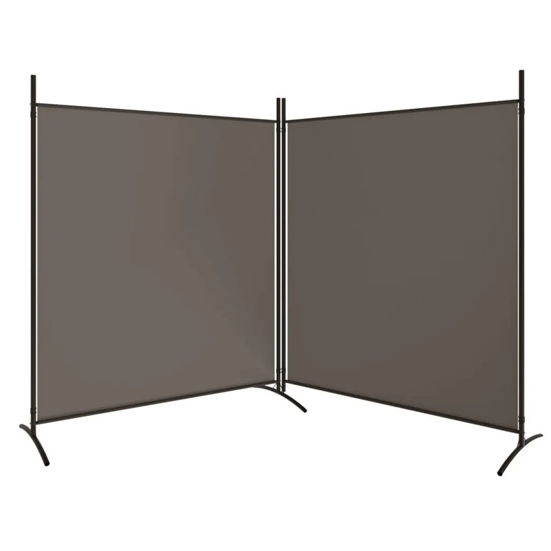 Kyen 457.2cm H Folding Room Divider, Anthracite, 180cm H x 348 cm W, 2