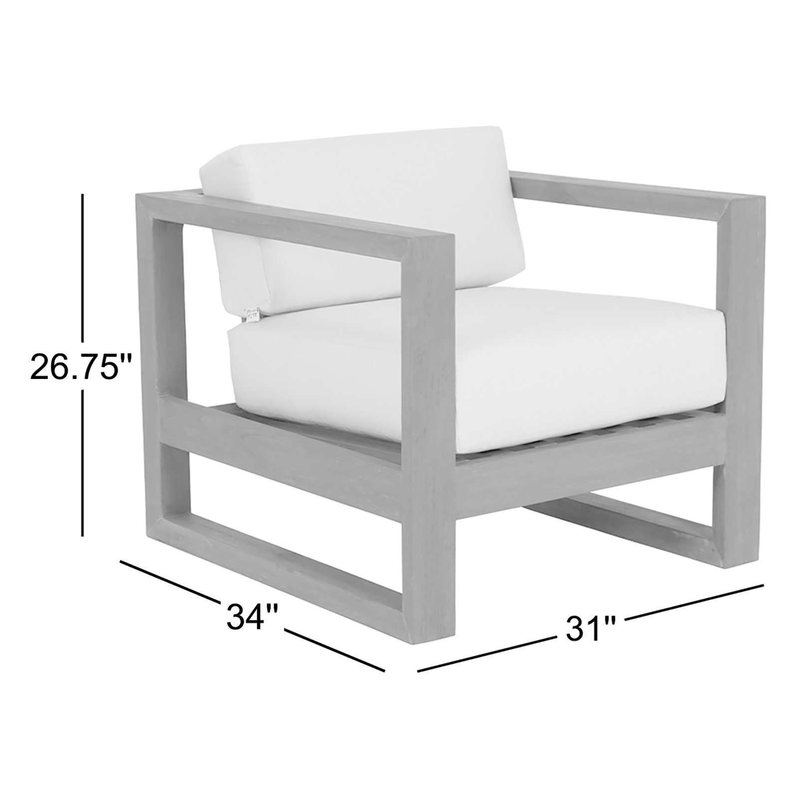 Vienna Premium Teak Outdoor Lounge Chair, Canvas Natural Sunbrella® Canvas
