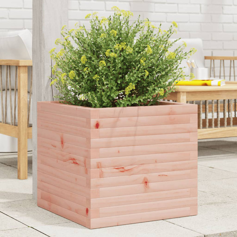 2 Wood Planter, Natural Douglas fir wood, 46cm H x 50cm W x 50cm D