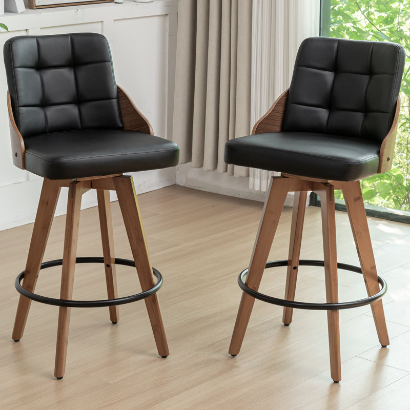 Pautauros Swivel 26" Counter Stools, Black