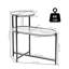 Petites tables basses Canapé moderne à 2 niveaux avec tablette de rangement et tables de bout en bois Tables de chevet (brun noyer)