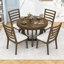 Ensemble de salle à manger extensible 5 pièces avec table et 4 chaises rembourrées Halie-215061101-215061100