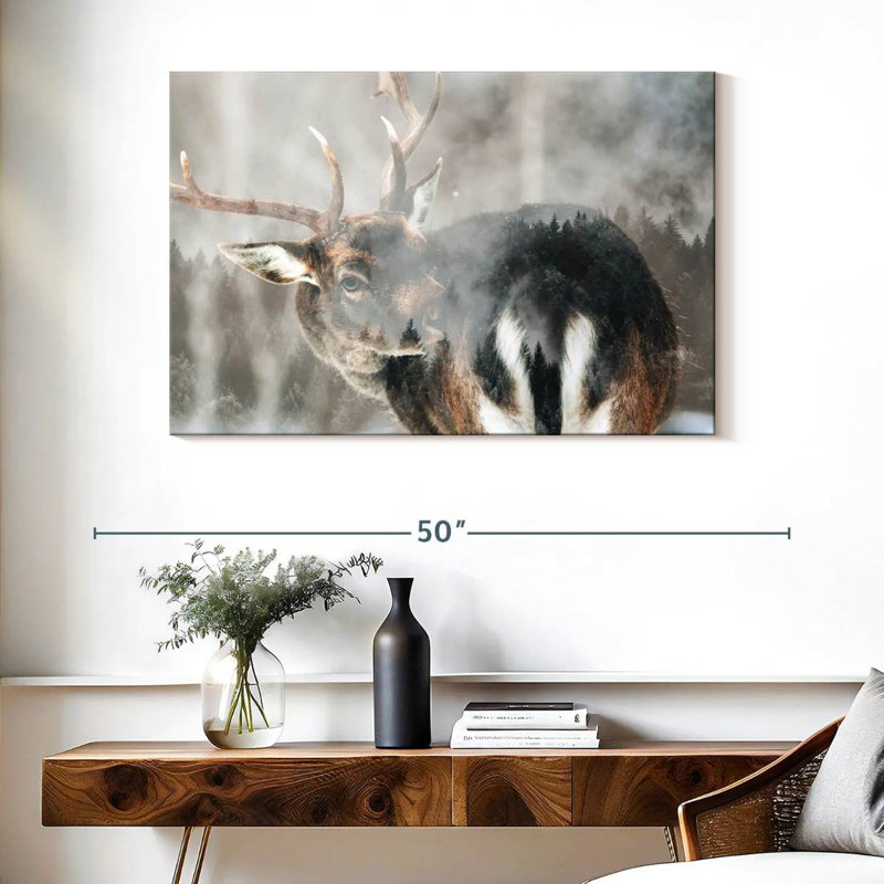 Cerf Brampt Winter Forest, H 26 po x l 39 po
