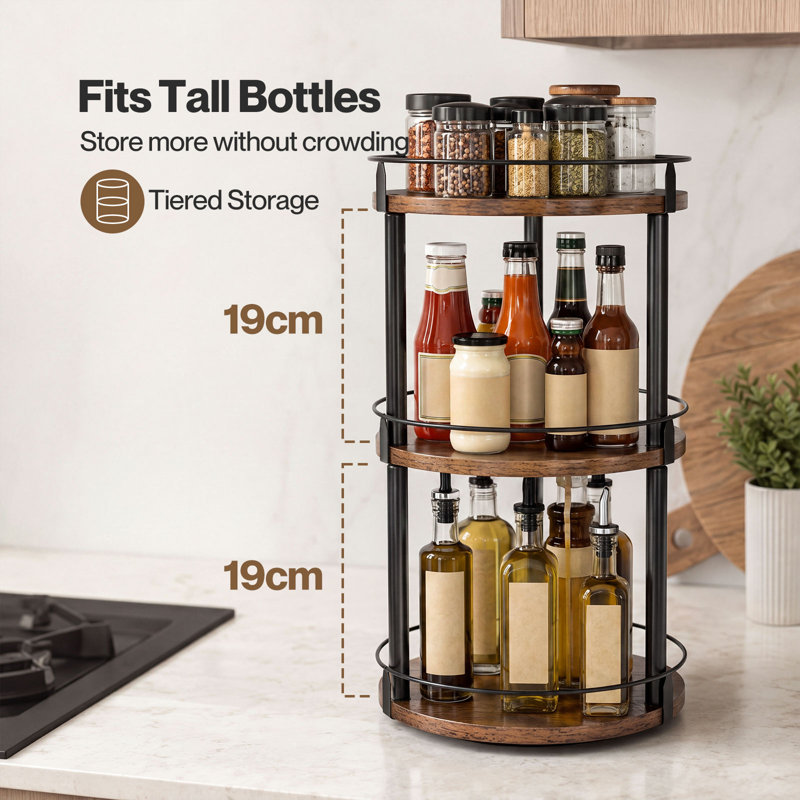 Freestanding Spice Rack with Adjustable Racks