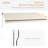 Yard Awning - , Manual Retractable, 13' X 10', Beige And White 10' Retractable Deck Crank, Protected, Fabric