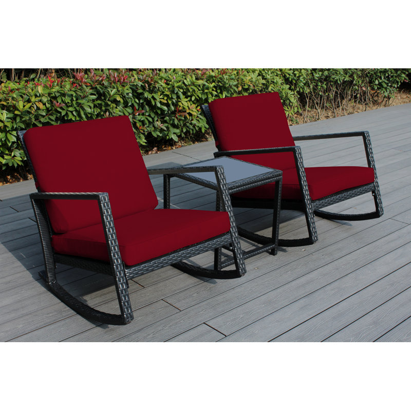 Ensemble de conversation avec coussins 3 pièces Eita, Rouge
