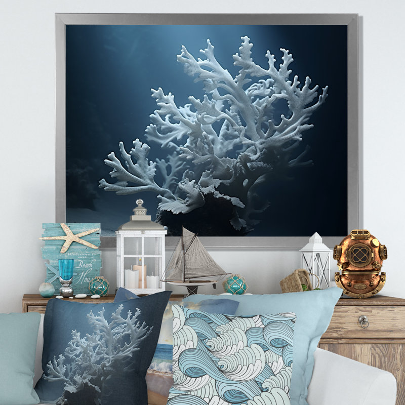 Anémone noire et bleue sur toile, H 12 po x l 20 po x P 1 po, Cadre photo argenté