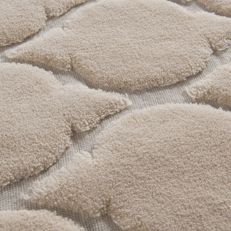 Luxurious Cotton Bathmat Set (2 Pieces), Ecru | Antibacterial, Non-Slip Underside | Dimensions: 19.7 x 23.6 inches & 23.6 x 39.4 inches | 100% Cotton, 1.76 lbs/yd², Machine Washable (30°C), Perfect for Home & Spa