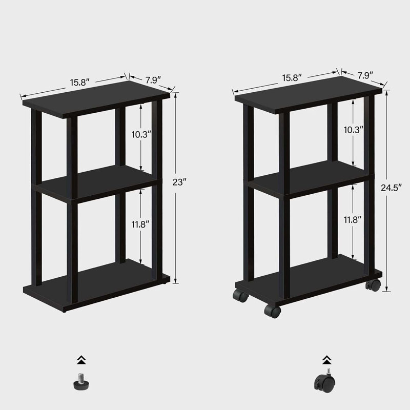 Small Side Table, Narrow End Table, Bedside Table, Couch Side Table With Wheels For Living Room Or Bedroom, TB01BB061