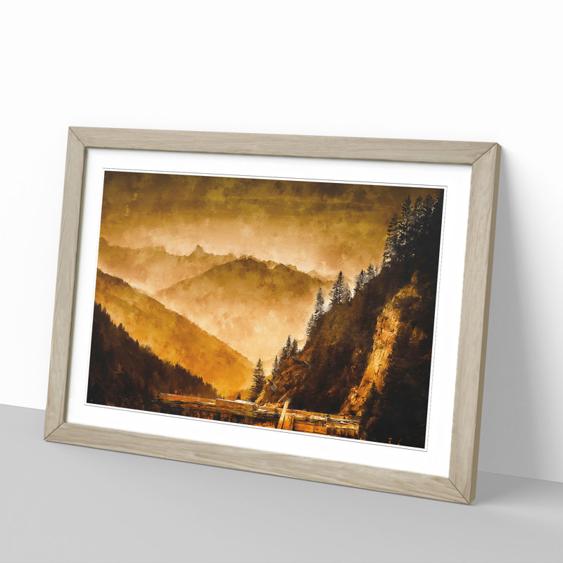 Mountain in Arlberg Pass - Framed Print, Oak Framed, 27cm H x 36cm W x 2cm D