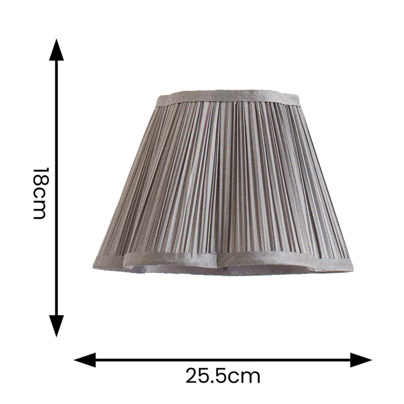 Silk Bell Pendant Shade ( Slip-On ), 18cm H x 25.5cm W x 25.5cm D, Dark Grey