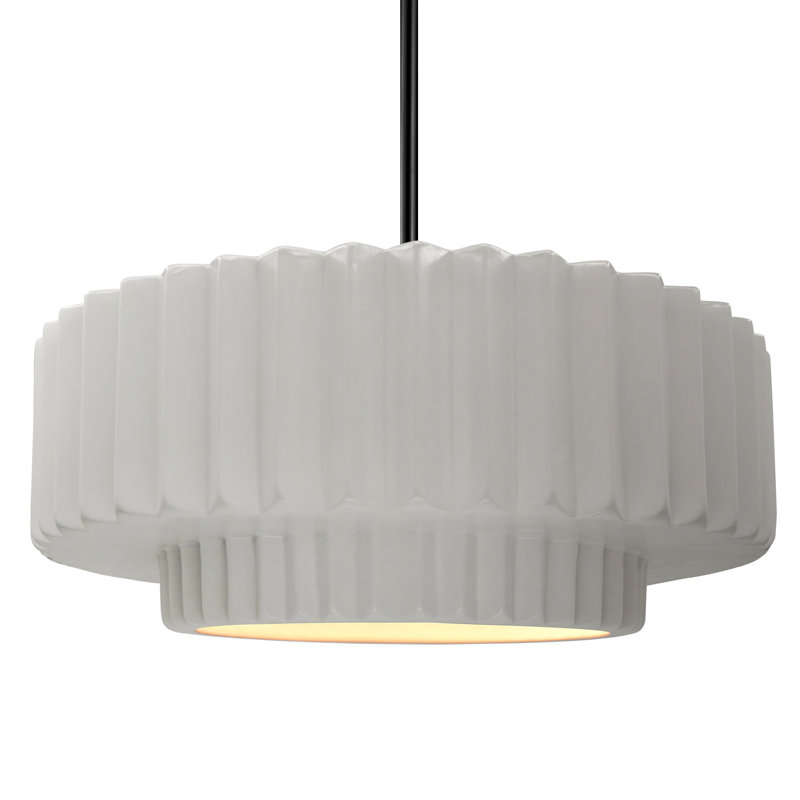 Luminaire suspendu 1 lumière Meydan, H 6 po x l 16,25 po x P 16,25 po, Bisque, Noir mat