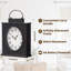 Horloge de table en métal patiné antique avec mouvement à quartz silencieux