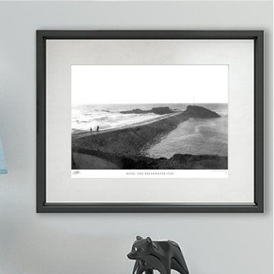 Bude, The Breakwater 1920 - Single Picture Frame Print on Wood
