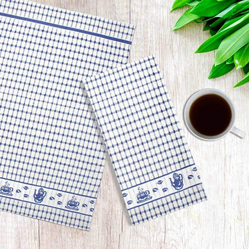 Cotton Jacquard Tea Towel Kitchen Towel, Blue