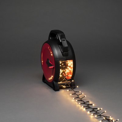 Konstsmide 800 Warm White LED Outdoor Compact Christmas Lights - Durable Cable Reel
