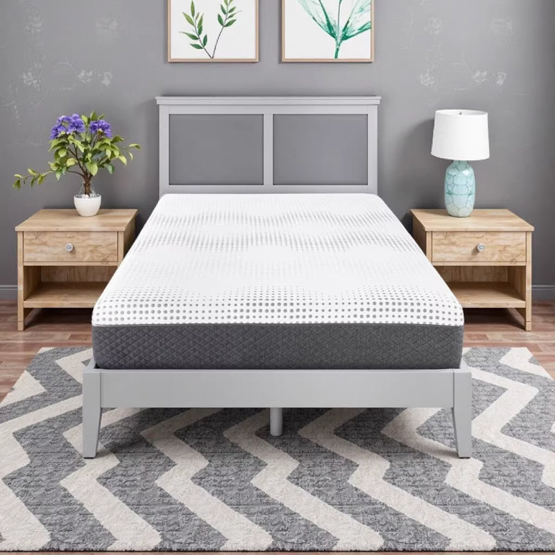 12" Full Mattress Green Tea Gel-Infused Memory Foam Hybrid Mattress with Plush Foam Pocket Coils, Mattress in a Box for Comfortable Sleep