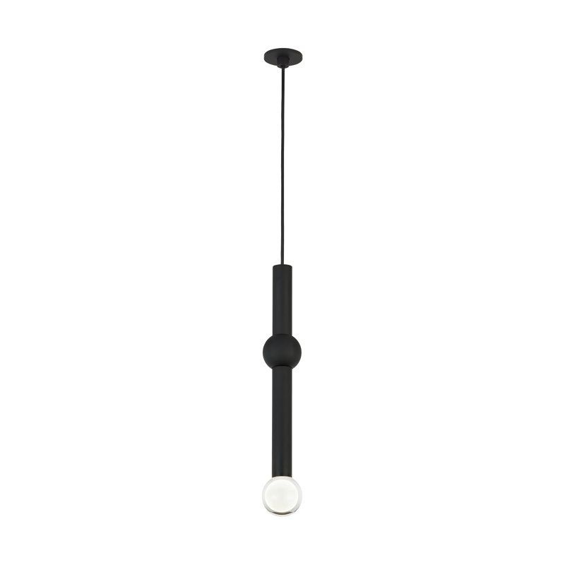 Guyed 1 - Light LED Pendant, Nightshade Black