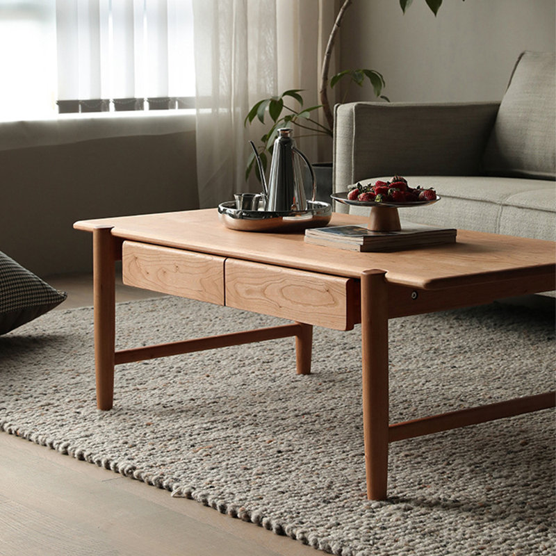 Table basse moderne en bois de style minimaliste, Brun